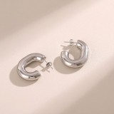 1 par de aretes de acero inoxidable en forma de U de viaje de estilo simple