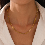 Collar De Acero Inoxidable Chapado En Oro Geométrico De Moda, 1 Par