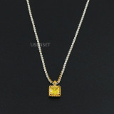 Collar con circonitas chapado en oro de acero inoxidable geométrico estilo francés 1 pieza