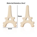 Pendientes huecos chapados en acero inoxidable con araña en forma de corazón de estilo Simple, 1 par