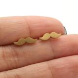 1 par de pendientes de acero inoxidable chapados asimétricos con notas en forma de corazón de helado estilo Simple IG