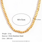 Collar chapado en oro de 18 quilates con revestimiento de acero inoxidable de color sólido estilo simple básico estilo clásico