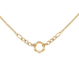 Anillo de cadena de moda simple Collar de oro de 18 quilates chapado en acero de titanio