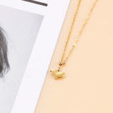 Collar plateado oro del acero inoxidable 18K de la forma del corazón del estilo clásico simple en bulto