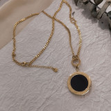 Estilo Simple Redondo Titanio Acero Colgante Collar 1 Pieza