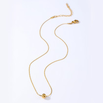 Venta al por mayor Collar chapado en oro de 18 quilates de acero inoxidable redondo de estilo simple de 1 pieza