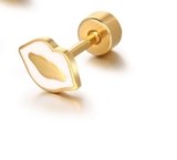 Pendientes con revestimiento de acero y titanio Fashion Lips, 1 pieza