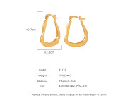 1 par de pendientes chapados en oro de 18 quilates de acero de titanio con revestimiento geométrico de estilo simple
