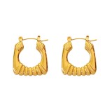 1 par de pendientes de acero de titanio geométricos estilo romano estilo Retro para mujer