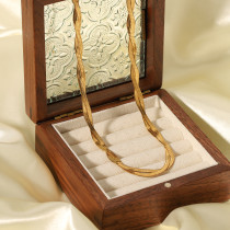 Collar plateado oro del acero inoxidable 18K del color sólido del estilo del vintage en bulto