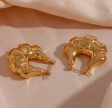 1 par de pendientes chapados en oro de 18 quilates con incrustaciones de revestimiento de Color sólido estilo Simple estilo clásico circonita de acero de titanio
