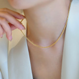 Collar chapado en oro de 18 quilates con revestimiento de acero de titanio de color sólido de estilo simple estilo IG