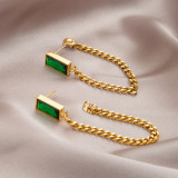 Pendientes geométricos con revestimiento de acero de titanio para mujer, 1 par