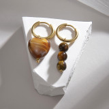 1 par de pendientes colgantes chapados en acero inoxidable con forma de corazón geométrico a la moda