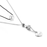 Collar Digital de doble capa de acero inoxidable japonés y coreano, collar de perlas con letras de amor en forma de corazón, accesorios de moda para mujer