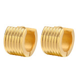 1 par de ear cuffs geométricos de acero inoxidable chapados en oro de estilo simple