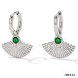 1 par de pendientes de circonita con incrustaciones de acero inoxidable chapado en sector retro