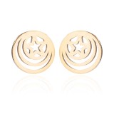 Pendientes geométricos de acero inoxidable de estilo simple que no platean pendientes de acero inoxidable con incrustaciones