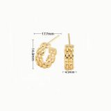 1 par de aretes elegantes y lujosos chapados en color sólido de acero inoxidable chapados en oro de 18 quilates