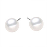 Pendientes geométricos de perlas artificiales chapados en acero inoxidable, 1 par