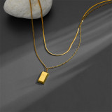 Collares acodados chapados en oro Titanium del chapado en oro 18K del rectángulo lujoso elegante