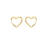 1 par de pendientes chapados en oro de 18 quilates de acero inoxidable con forma de corazón y pentagrama de viaje