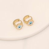 Pendientes con forma de corazón de pentagrama dulce, mariposa, incrustaciones de acero inoxidable, turquesa, 1 par