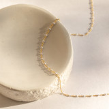 Collar chapado en oro de 18 quilates con revestimiento de esmalte de acero de titanio geométrico de estilo romano retro