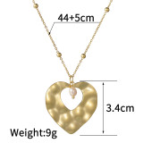 Collar colgante chapado en oro de acero inoxidable 14K con forma de corazón de estilo simple a granel