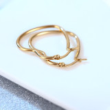 Pendientes chapados en acero inoxidable con forma de corazón, 1 par