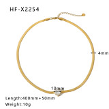 1 Uds. Cadena colgante de circón con incrustaciones en forma de corazón de oro de 18K chapada en acero inoxidable como collar plano de serpiente para mujer