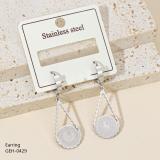 1 par de pendientes colgantes chapados en plata chapados en oro y acero inoxidable tallados en números romanos de sol redondo de estilo clásico de estilo vintage