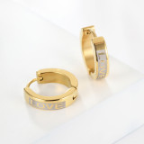 Pendientes chapados en acero inoxidable con forma de corazón y cruz de amor a la moda, 1 par