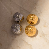 1 par de aretes chapados en oro de 18 quilates de acero inoxidable chapado en color sólido estilo IG
