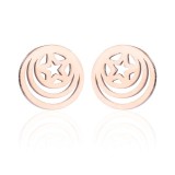 Pendientes geométricos de acero inoxidable de estilo simple que no platean pendientes de acero inoxidable con incrustaciones