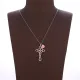 Casual Estilo Simple Letra Cruz Forma De Corazón Acero Inoxidable Acero Titanio Revestimiento De Cobre Incrustaciones Circón Chapado En Oro Rosa Collar Colgante Chapado En Oro Blanco