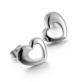 Pendientes de moda en forma de corazón huecos de acero inoxidable, joyería al por mayor