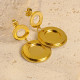 1 par de pendientes colgantes chapados en oro de acero inoxidable chapados en oro de estilo Simple para vacaciones en la playa