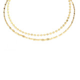Collar de oro de 14 quilates chapado en acero de titanio con cadena de doble capa para mujer