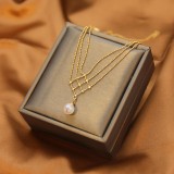 Collar con colgante de diamante artificial con incrustaciones de acero de titanio y mariposa en forma de corazón a la moda, 1 pieza