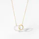 Moda Círculo Titanio Acero Perla Chapado Collar Ahuecado 1 Pieza