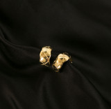 1 par Estilo simple Estilo clásico Chapado en color sólido Pendientes chapados en oro de acero titanio