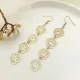 Pendientes colgantes chapados en acero inoxidable con forma de margarita, 1 par