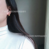 Pendientes chapados en acero titanio con tres círculos romanos retro, joyería al por mayor