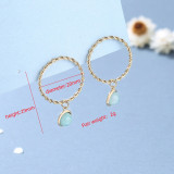 1 par de pendientes colgantes chapados en oro de 18 quilates de acero de titanio con pulido redondo de estilo simple informal