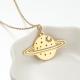 Collar con colgante chapado en acero inoxidable Retro Universe