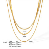 Collar plateado oro simple de los collares de la capa doble del acero inoxidable 18K del círculo del estilo a granel