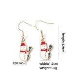 Pendientes colgantes de acero inoxidable chapados, calcetines navideños de Papá Noel, árbol de Navidad, bonitos e informales, 1 par