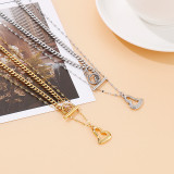 Collar plateado oro del acero inoxidable 18K de la forma del corazón del estilo clásico simple en bulto