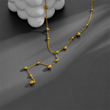 El chapado de acero titanio redondo del estilo simple del estilo de IG ahueca hacia fuera el collar plateado oro 18K